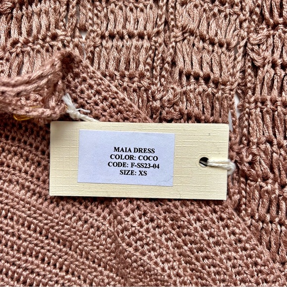 Flook the Label Maia Hand Crocheted Maxi Dress Macrame Cover Up Coco XS NWT - Picture 13 of 13